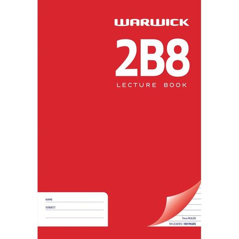 WARWICK EXERCISE BOOK HARD COVER 2B8