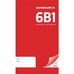 WARWICK INDEXED NOTEBOOK 6B1 HARD COVER
