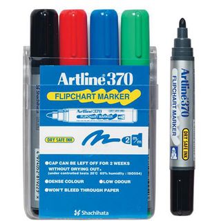 FLIPCHART MARKER ARTLINE 370 ASSTD PKT4