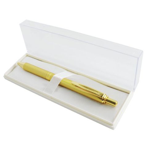 PENTEL ALUM ENERGEL PEN  GOLD BRL BLACK