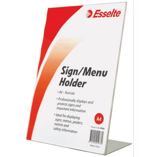 MENU/SIGN HOLDER ESSELTE SLANTED A4 PORT