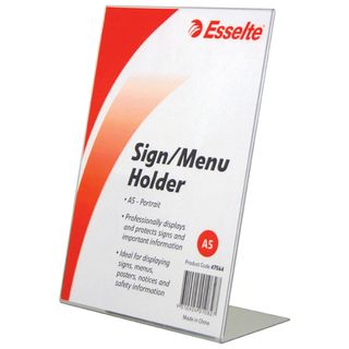 MENU/SIGN HOLDER ESSELTE SLANTED A5 PORT