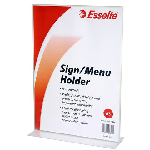 MENU/SIGN HOLDER ESSELTE A3 PORTRAIT