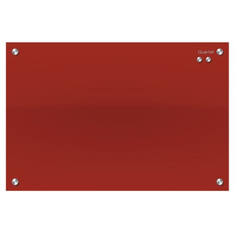 QUARTET INFINITY GLASS BOARD 450X600 RED