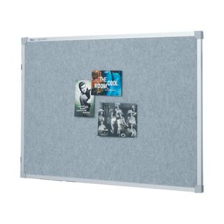 PINBOARD PENRITE FABRIC SILVER 900X600MM