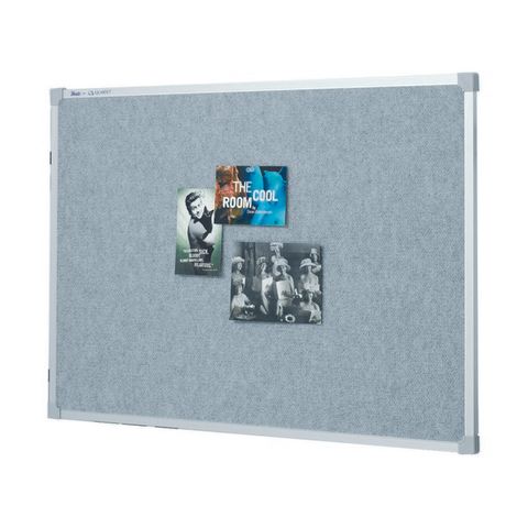 PINBOARD PENRITE FABRIC SILVER 900X600MM