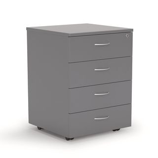 ERGOPLAN MOBILE 4 DRAWER LOCKING SILVER