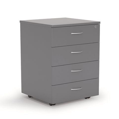 ERGOPLAN MOBILE 4 DRAWER LOCKING SILVER