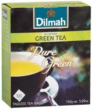 TEA BAGS DILMAH PURE GREEN TAGLESS BX100