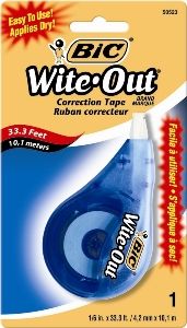 CORRECTION TAPE BIC WITE OUT 4.2MMX12.1M