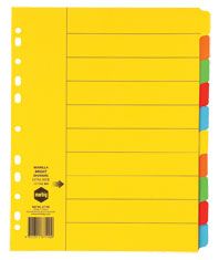 MARBIG EXTRA WIDE DIVIDERS BRIGHT 10 TAB