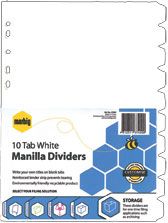 MARBIG DIVIDERS WHITE 10 TAB CARD