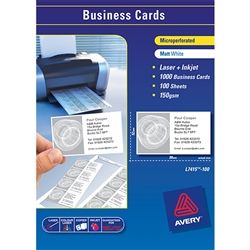AVERY BUSINESS CARDS L7415 10 UP PKT100