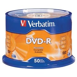 VERBATIM DVD-R 4.7GB 16X SPINDLE 50