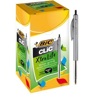 BIC PENS CLIC BALL POINT BLACK PKT/50