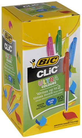 BIC PENS CLIC MULTI BLUE MED BOX/50