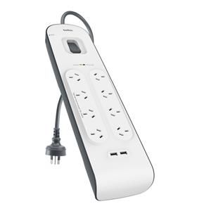 BELKIN SURGEPLUS POWERBOARD 8WAY 2USB