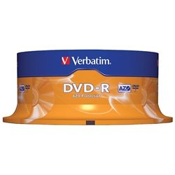 VERBATIM DVD-R 4.7GB 16X SPINDLE PKT/25