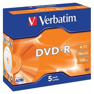 VERBATIM DVD-R 4.7GB 16X JEWEL CASE PKT5