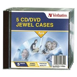 CD/DVD JEWEL CASES VERBATIM PKT/5