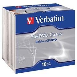 CD/DVD JEWEL CASES VERBATIM PKT/10
