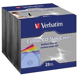 CD/DVD JEWEL CASES SLIM VERBATIM PKT/25