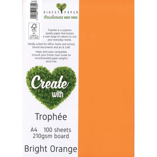 TROPHEE CARD A4 BRIGHT/ORANGE 210GM 100P