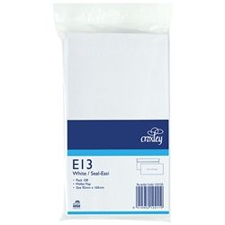 CROXLEY ENVELOPES E13 WHITE PL S/E PK100