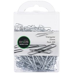 DIXON PAPER CLIPS TRIANGLE SILVER 25MM