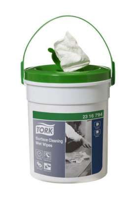 TORK SURFACE CLEANING WET WIPES TUB/72