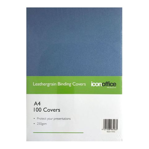BINDING COVERS ICON LEATHERGRAIN NAVY A4