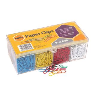 MARBIG PAPER CLIPS COLOURED 33MM BX/800