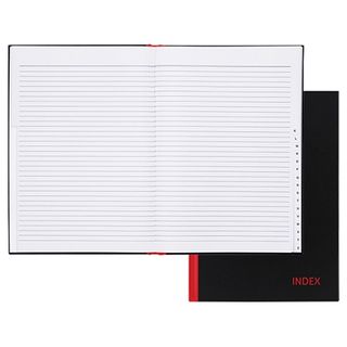 MILFORD NOTEBOOK INDEXED A4 RED/BLACK