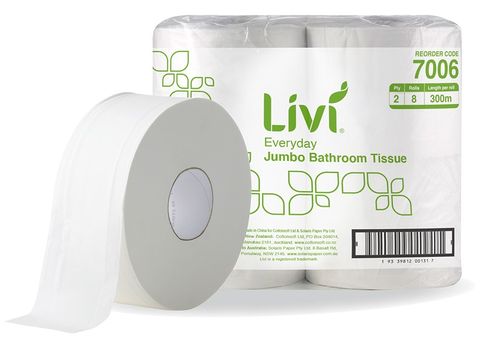 LIVI JUMBO TOILET TISSUE 2PLY CASE/8