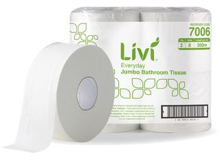 LIVI JUMBO TOILET TISSUE 2PLY CASE/8