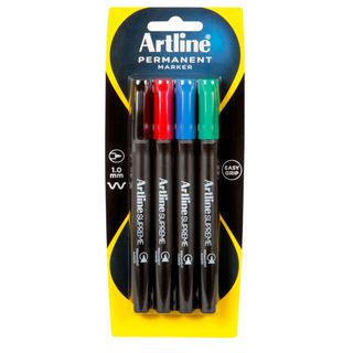 ARTLINE SUPREME PERMANENT MARKER ASTD 4P