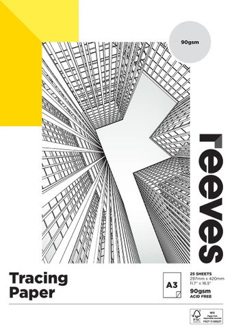 TRACING PAPER  REEVES A3 90GSM 25 SHEETS