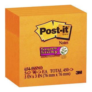 POST-IT SUPER STICKY NOTE 654-5SSNO ORAN