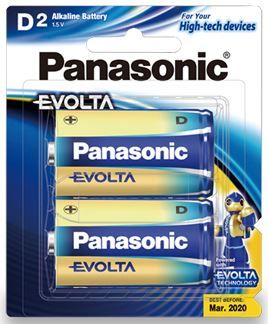 PANASONIC EVOLTA BATTERY D PKT/2