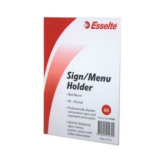 MENU/SIGN HOLDER ESSELTE A5 PORTRAIT W/M