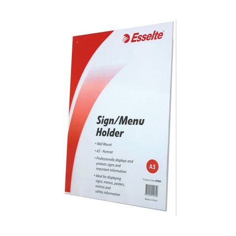 MENU/SIGN HOLDER ESSELTE A3 PORTRAIT W/M