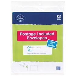 ENVELOPES C4 POST INC WHITE PLAIN