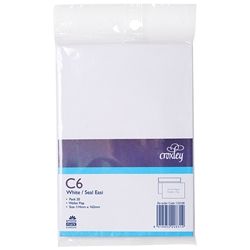 CROXLEY ENVELOPES C6 WHITE PL S/E PK20