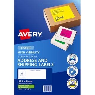 AVERY FLUORO LABELS L7162FG 16 UP GREEN