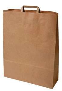 FLAT HANDLE KRAFT PAPER CARRY BAG #80