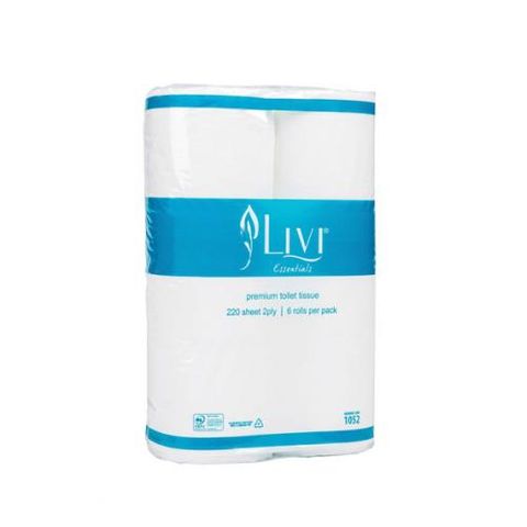 LIVI TOILET TISSUE 2PLY 400SH/ROLL PKT6