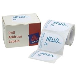 AVERY PRINTED LABEL 58X43 HELLO I'M ...