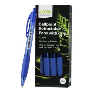 ICON BALL POINT PENS GRIP BLUE BOX/10