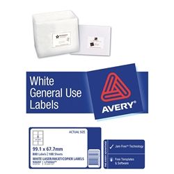 AVERY GENERAL USE LABELS L7165 8UP-100