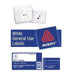 AVERY GENERAL USE LABELS L7162 16UP-100